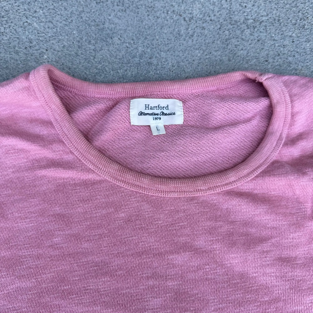 Hartford Alternative Classics Pink Crewneck Shirt Mens L - Picture 3 of 6